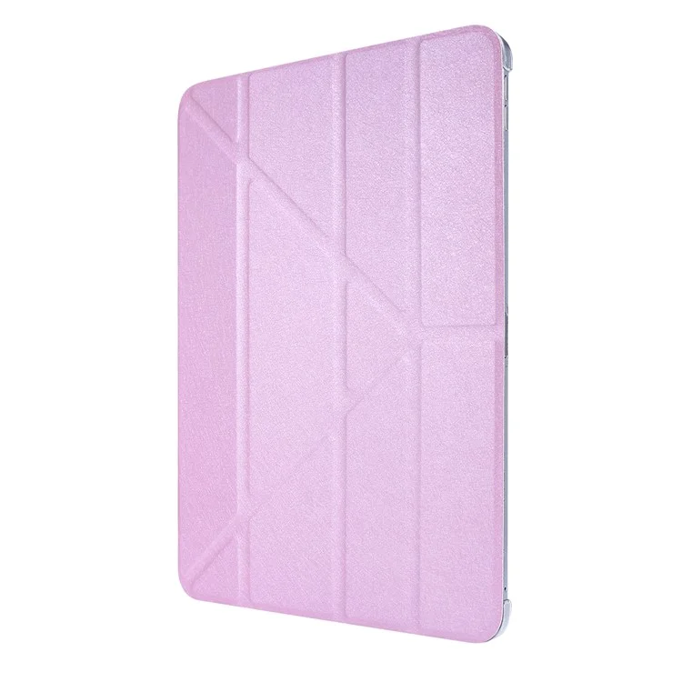 Capa Inteligente de Couro com Textura de Seda e Suporte de Origami para iPad Air 11 (2024) / Air (2022) / (2020) - Rosa