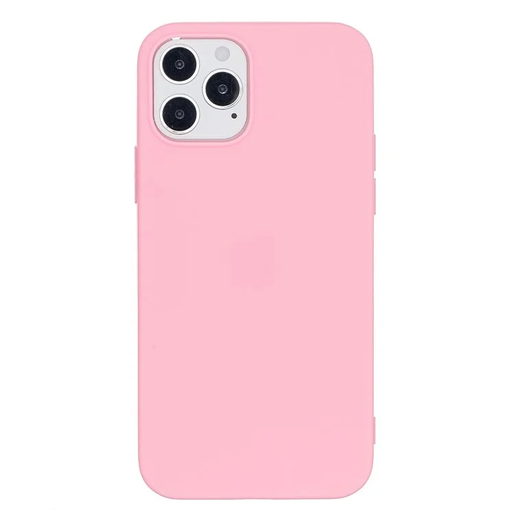 Pure Colour Matte Soft TPU Cover Phone Case for iPhone 12 Pro / iPhone 12 - Pink