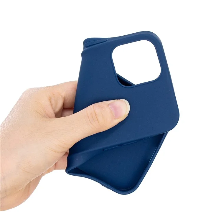 Pure Colour Matte Soft TPU Cover Phone Case for iPhone 12 Pro / iPhone 12 - Dark Blue