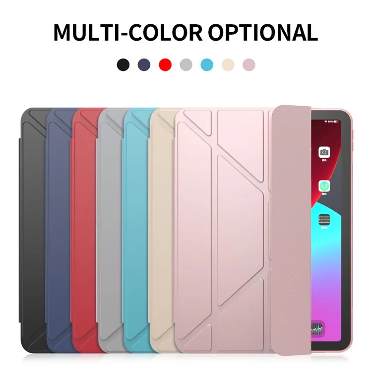 TPU TPU + TPU TPU + Tampa de Couro Smart Wake/Sleep Para Ipad Pro 11 Polegadas (2018)/air (2020)/air (2022) - Preto