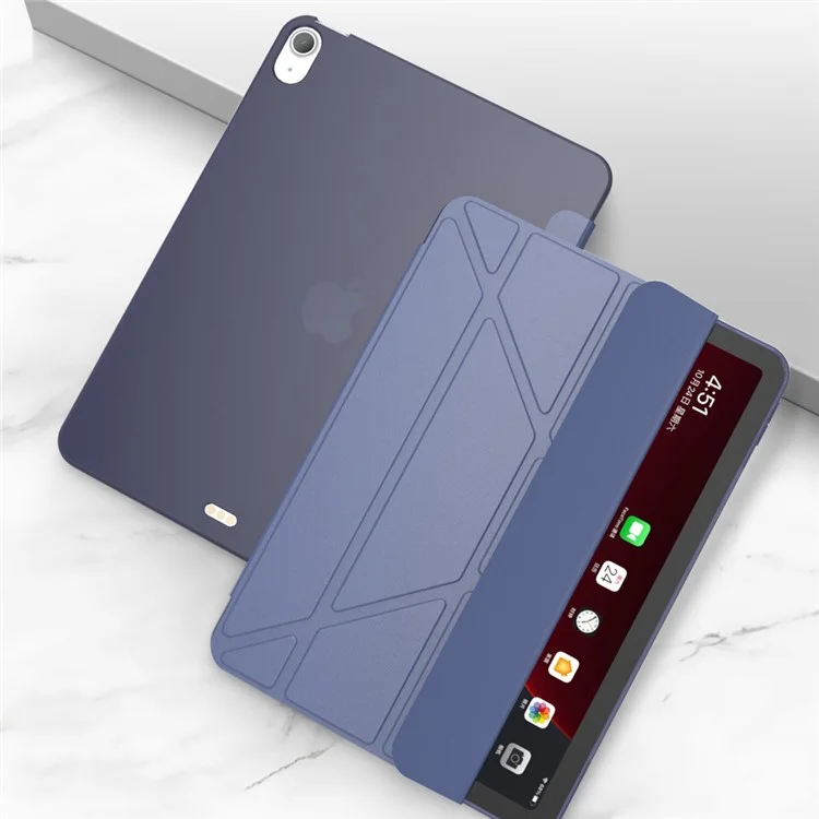Capa Inteligente de Couro e TPU Tri-Fold para iPad Pro 11 (2018) / Air 11 (2024) / Air (2020) / Air (2022) - Azul Escuro