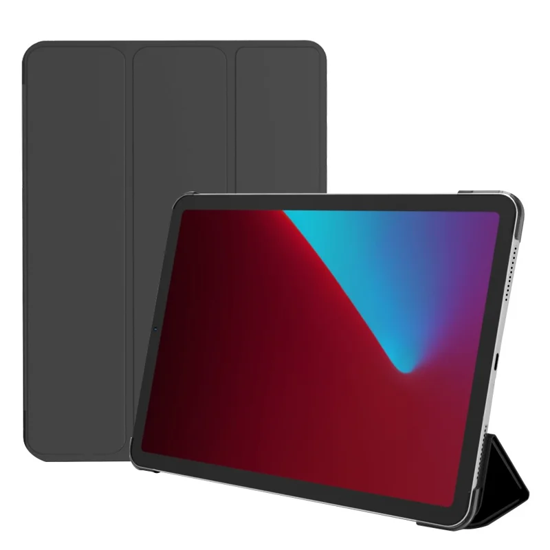 Plastic Tri-Fold PU Leather Tablet Case for iPad Air 11 (2025) / (2024) / Pro 11 (2022) (2021) (2020) / Air (2022) (2020) - Black