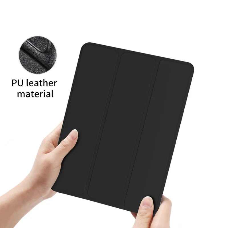 Plastic Tri-Fold PU Leather Tablet Case for iPad Air 11 (2025) / (2024) / Pro 11 (2022) (2021) (2020) / Air (2022) (2020) - Black