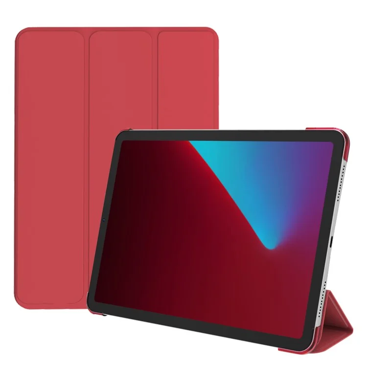 Custodia in pelle sintetica pieghevole a tre ante per iPad Pro 11 pollici (2022) (2021) (2020) / Air 11 (2024) / Air (2020) / Air (2022) - Rossa