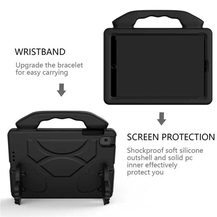 anti-shock kickstand estuche eva tablet para ipad mini (2019) 7.9 pulgadas / mini 4 - negro