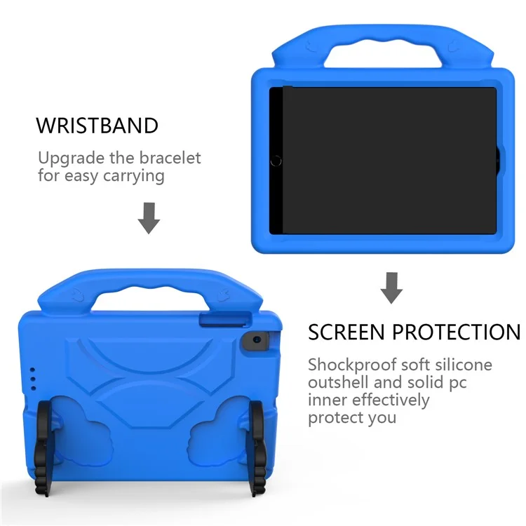 Anti-shock Kickstand Thumb EVA Tablet Case for iPad mini (2019) 7.9 inch / mini 4 - Blue