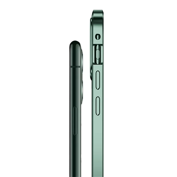 Estrutura de Metal de Instalação Magnética + Caso de Cobertura Total com Vidro Temperado Dupla Face + Protetor de Lente da Câmera para iPhone 12 mini 5.4 polegadas - Verde