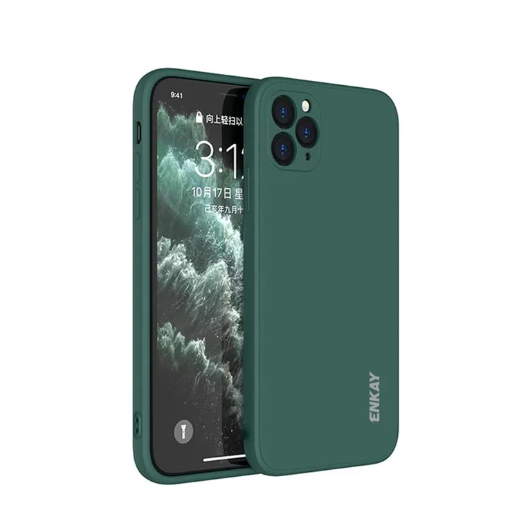 Enkay ENK-PC066 Anti-Drop Silicone Precise Hole Cubierta de Cobertura de Teléfono Para Iphone 11 Pro Max 6.5 Pulgadas - Verde