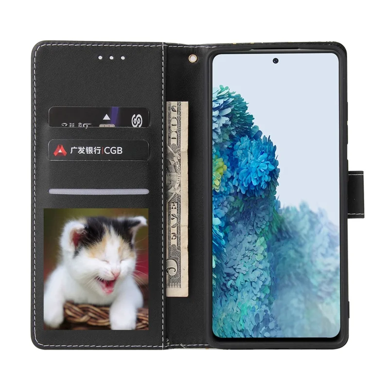 For iPhone 12 mini Marbel Pattern Lacquered Leather Protection Case - Black