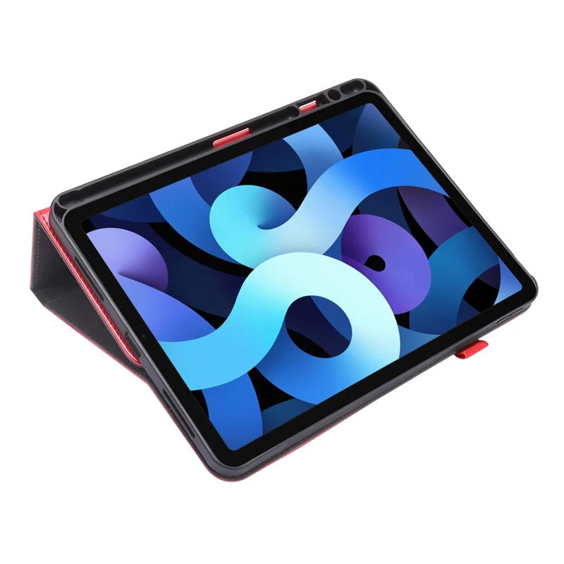 Crazy Horse Texture Two-Fold Design Leather Case for iPad Air (2020) / Air (2022) / iPad Pro 11-inch (2020) (2021) (2022) - Red