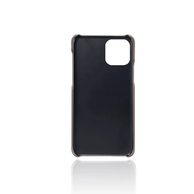 Precise Hole Opening PU Leather Coated PC Phone Back Case for iPhone 12 mini - Grey