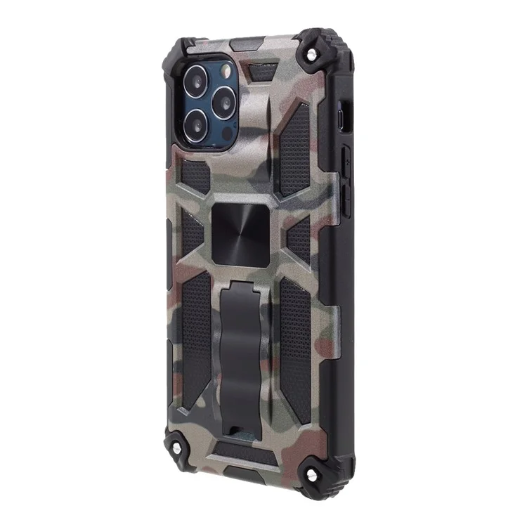 Camouflage Design Shock Absorption Phone Protective Shell for iPhone 12 Pro Max - Army Green