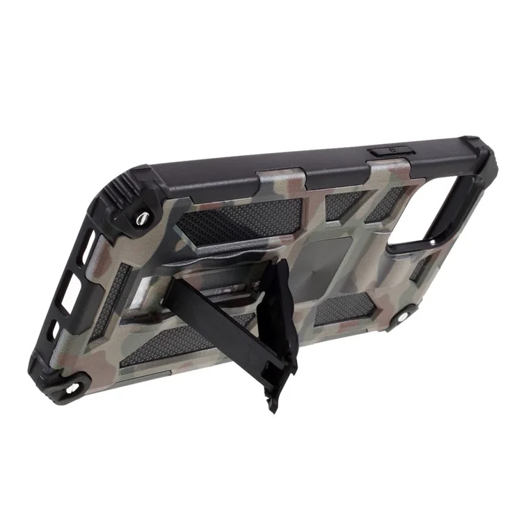 Camouflage Design Shock Absorption Phone Protective Shell for iPhone 12 Pro Max - Army Green