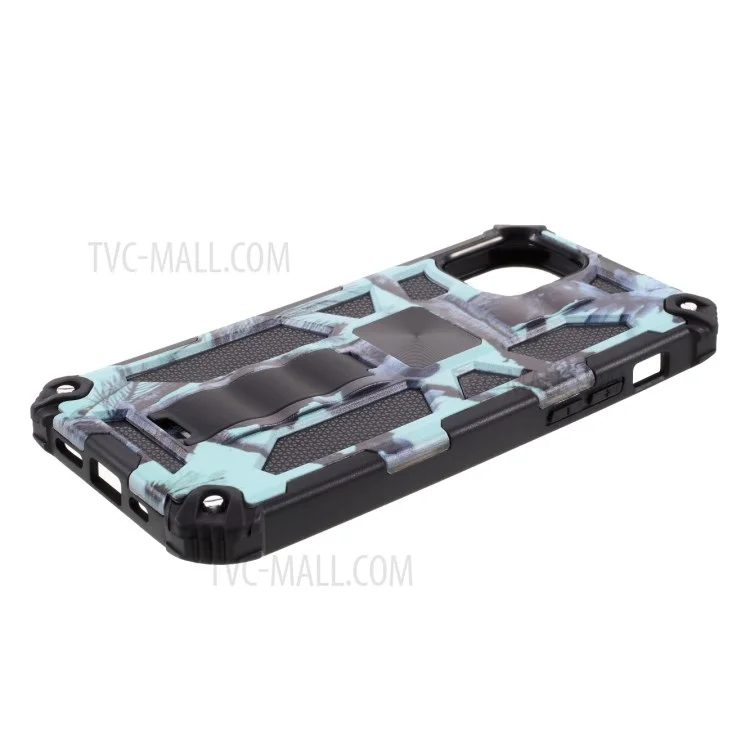 Camouflage Design Shock Absorption Phone Protective Shell for iPhone 12 Pro Max - Sky Blue