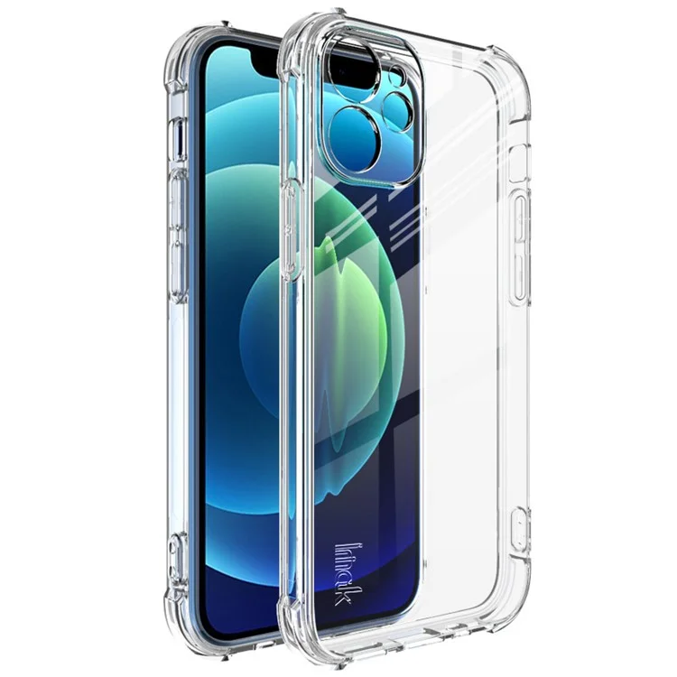 Coque de protection intégrale en TPU à quatre coins gonflables avec film protecteur d'écran pour iPhone 12 - Transparent