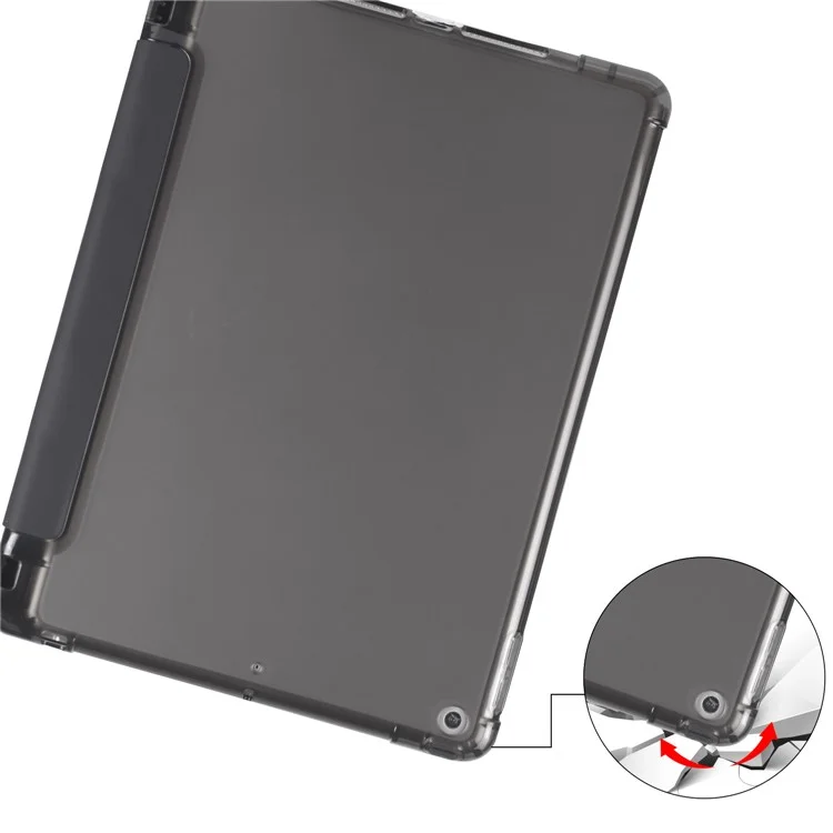 Tri-fold Leather Stand Tablet Case Cover Shell for iPad 10.2 (2020) / iPad 8th Gen / iPad (8th generation) - Черный