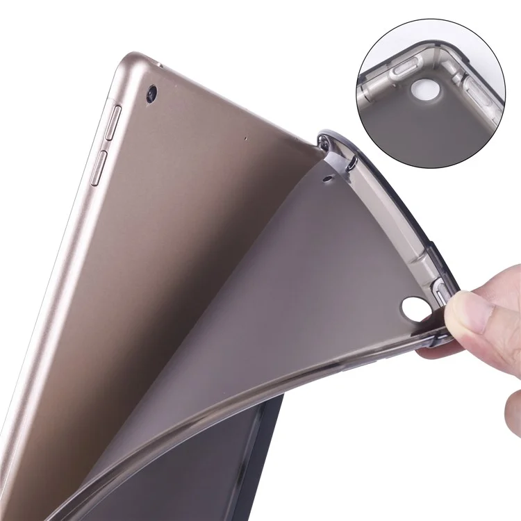 Tri-fold Leather Stand Tablet Case Cover Shell for iPad 10.2 (2020) / iPad 8th Gen / iPad (8th generation) - Черный