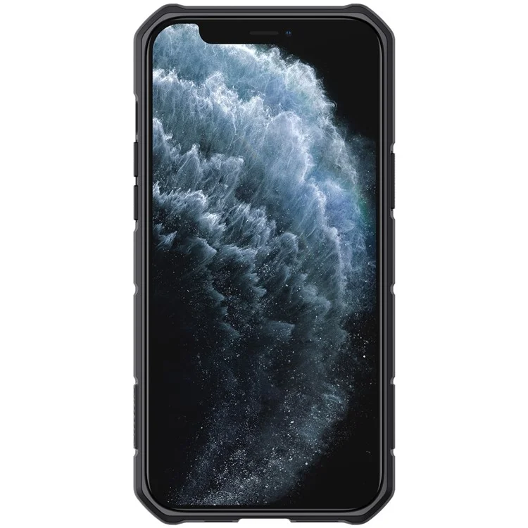 NILLKIN CamShield Armor Case für iPhone 12 Pro Max Hybrid Handyhülle mit Ring-Ständer - Schwarz