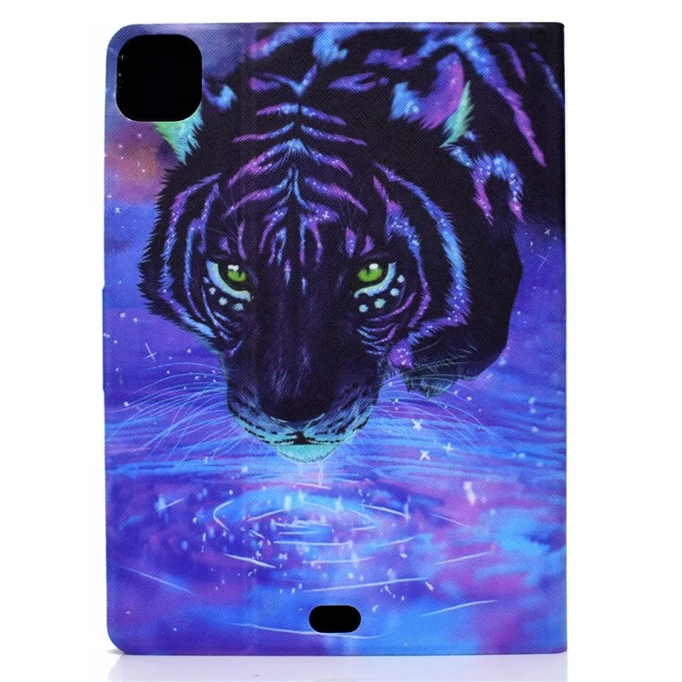 Capa de Tablet com Estampa de Couro PU para iPad Pro 11 polegadas (2021) / Air 11 (2024) / Air (2020) / Air (2022) - Tigre
