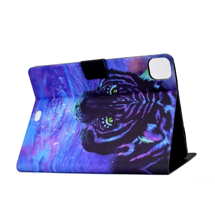 Capa de Tablet com Estampa de Couro PU para iPad Pro 11 polegadas (2021) / Air 11 (2024) / Air (2020) / Air (2022) - Tigre