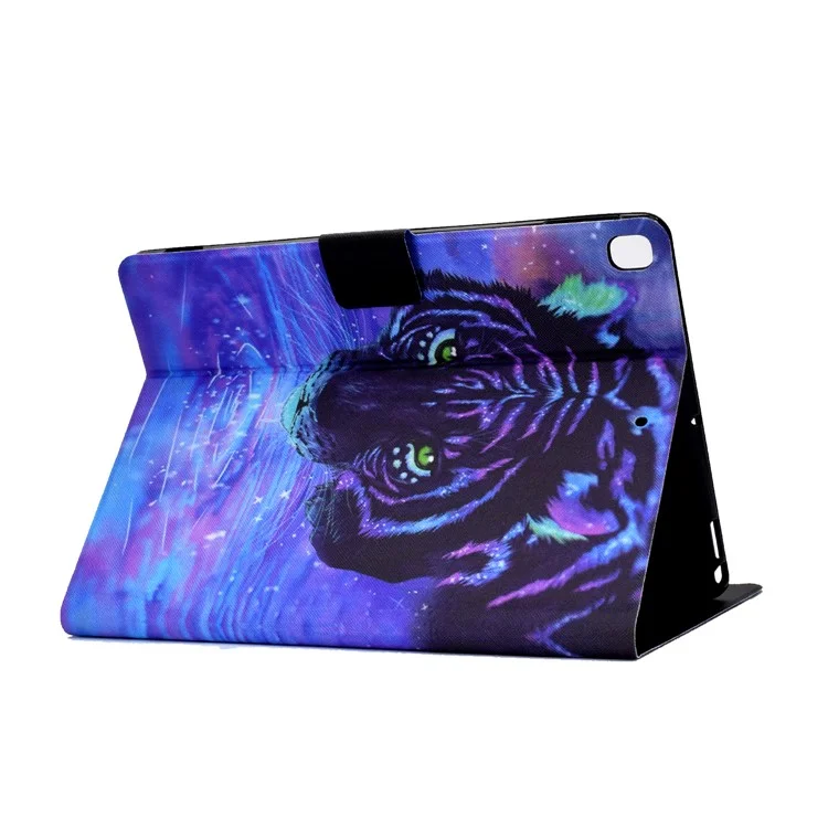 TPU + PU Leather Pattern Printing Stand Card Holder Tablet Case for iPad 10.2 (2021)/(2020)/(2019) - Tiger