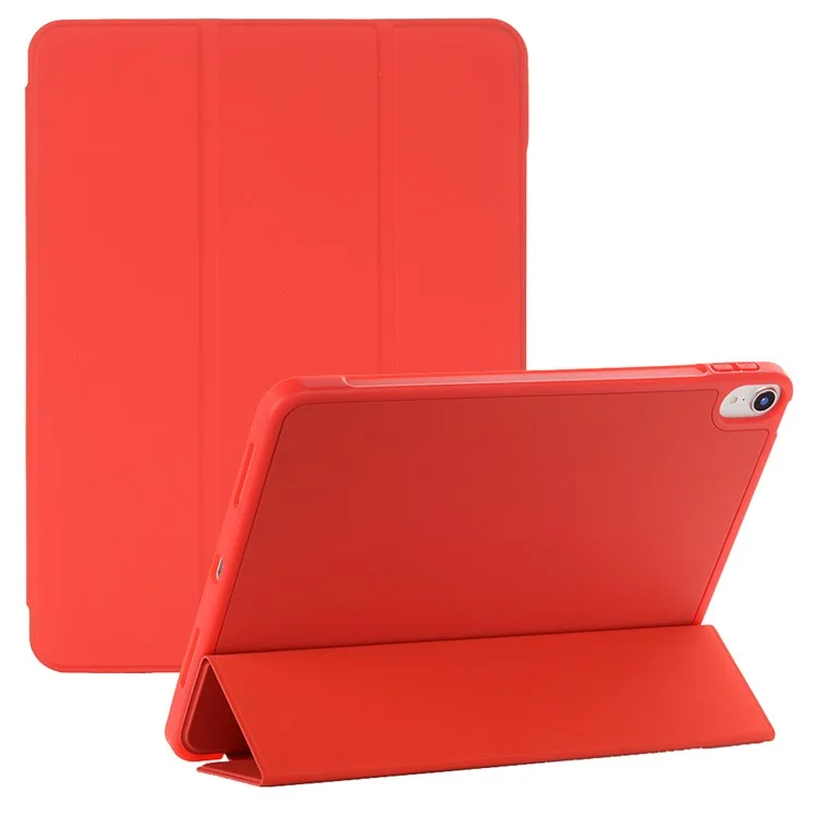 Funzione Sleep / Wake Sensazione Morbida Tri-Fold Stand Custodia in Pelle con Slot per Penna per iPad Air 11 (2024) / Air (2020) / Air (2022) - Rosso