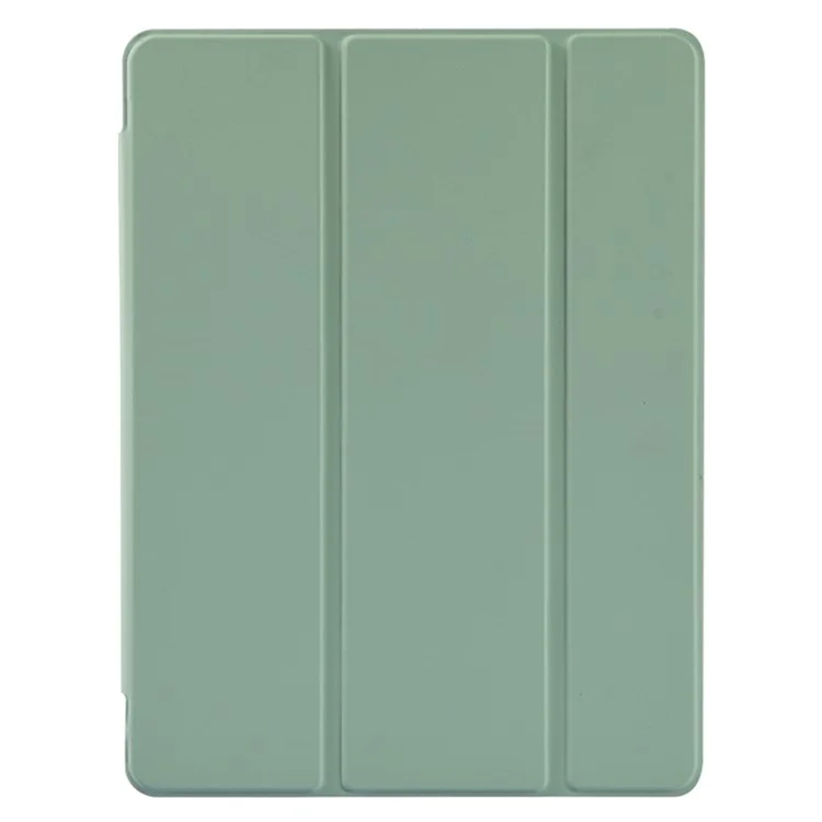 Cubierta de Cuero + Case Interna Transparente de TPU Con Ranura Para Lápiz Para Ipad Air (2020)/Pro 11 Pulgadas (2018) - Verde Claro