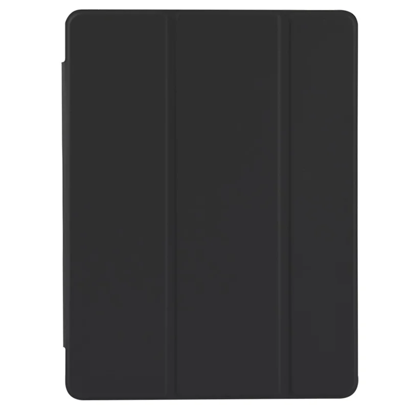 Transparent TPU + PU Leather Cover Case with Pen Slot for iPad 10.2 (2020) - Black