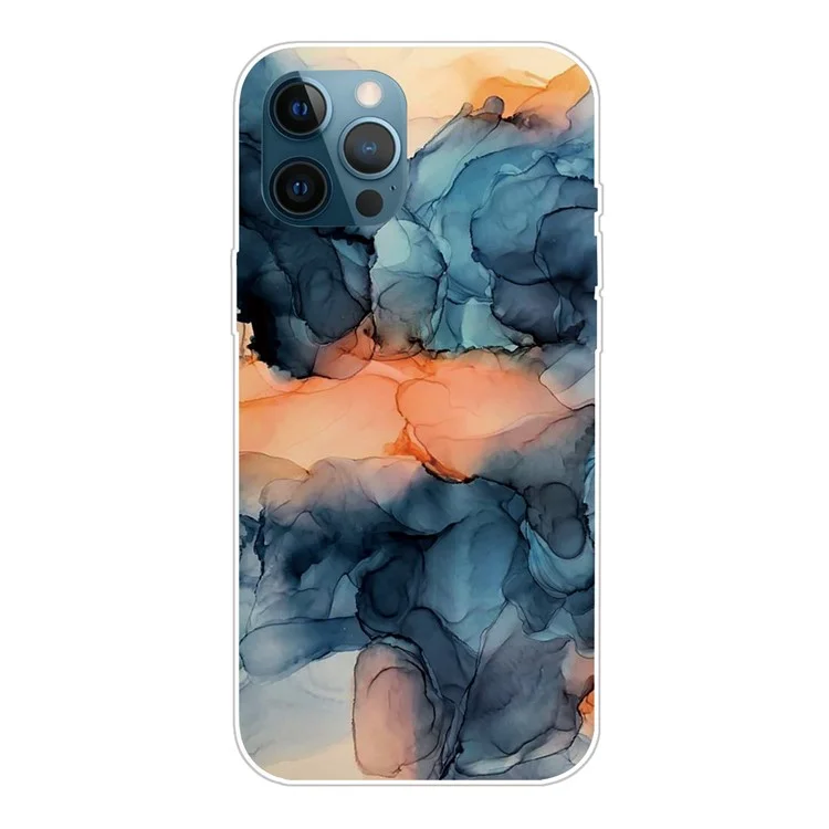 Para iPhone 12/12 Pro Clear TPU Marble Pattern Printing Protector Cover - Estilo P