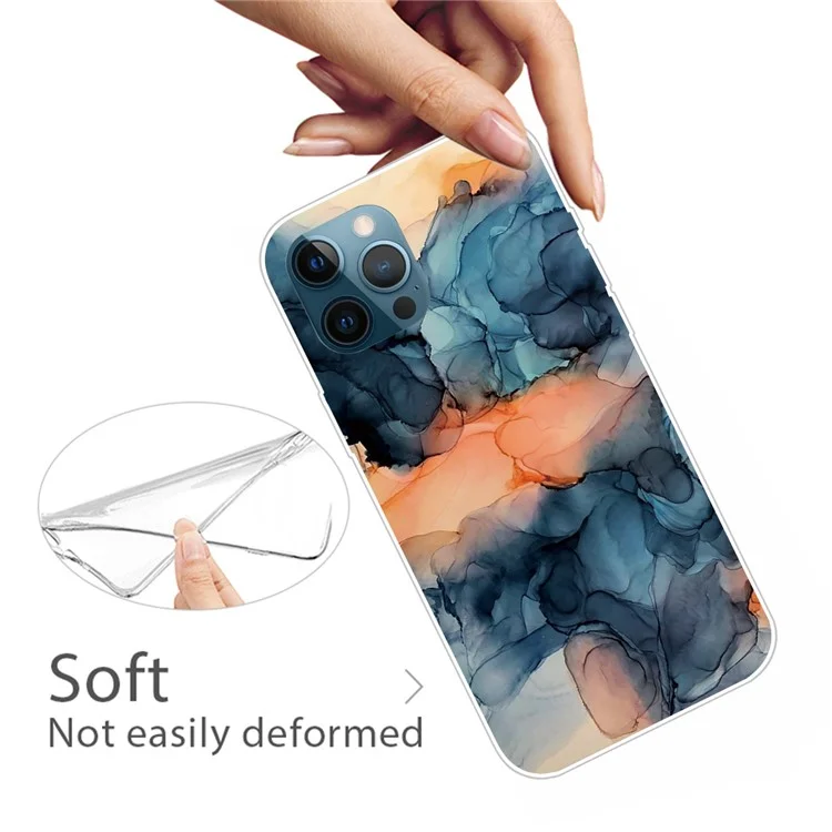 Para iPhone 12/12 Pro Clear TPU Marble Pattern Printing Protector Cover - Estilo P