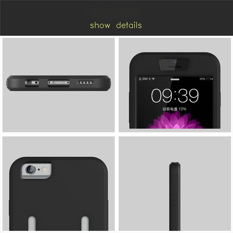 Silicone Cover Sports Armband for iPhone 6s Plus/6 Plus with Light Reflection Stripe - Black