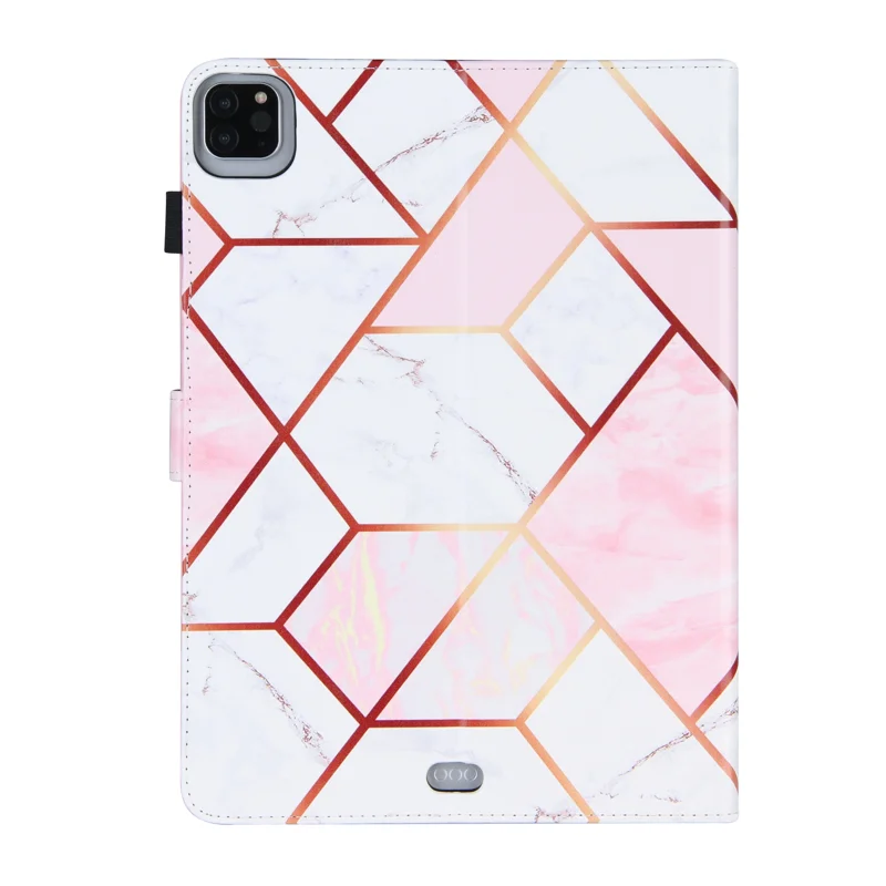 Shockproof Electroplating Marble Pattern Protective Tablet Case for iPad Pro 11-inch (2020) / (2021) / (2022) / Air (2020) / Air (2022) - Pink / White