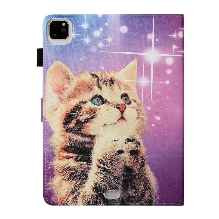 Capa de Couro com Suporte para Impressão de Padrões para iPad Air (2020)/Air (2022) - Gato