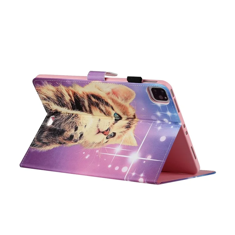 Capa de Couro com Suporte para Impressão de Padrões para iPad Air (2020)/Air (2022) - Gato