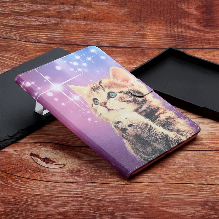 Capa de Couro com Suporte para Impressão de Padrões para iPad Air (2020)/Air (2022) - Gato