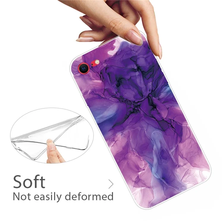 Coque de téléphone à motif marbré en TPU pour iPhone SE (2020) / SE (2022) / 8 / 7 - Style A