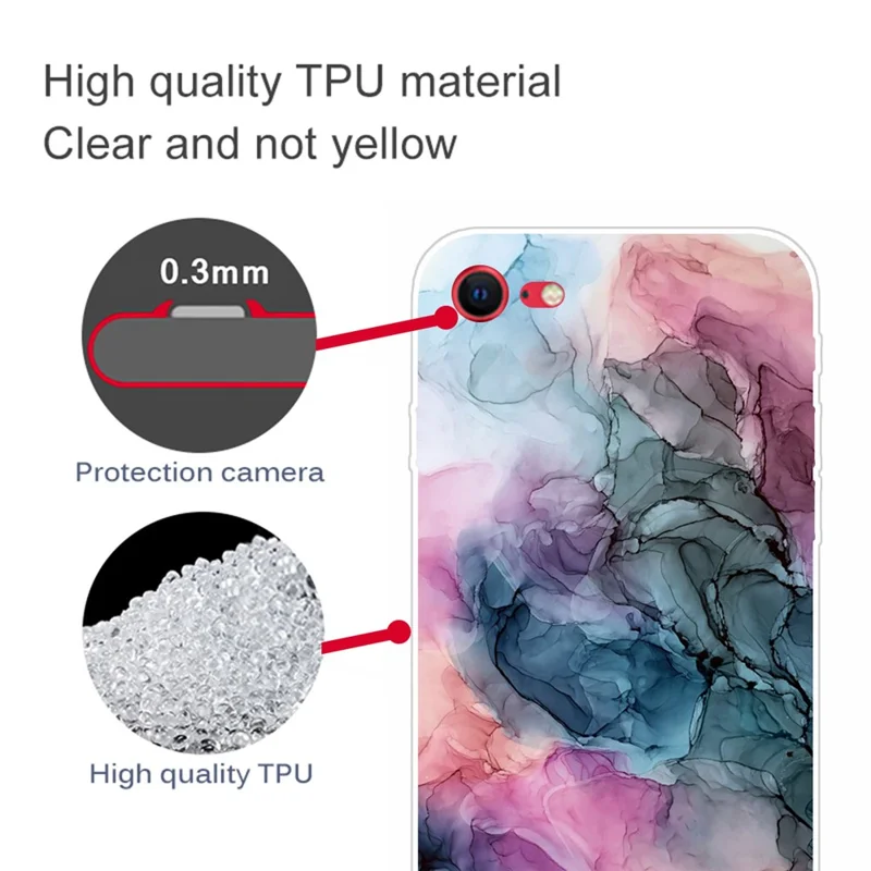 TPU Marble Pattern Printing Phone Case for iPhone SE (2020)/SE (2022) / 8 / 7 - Style G