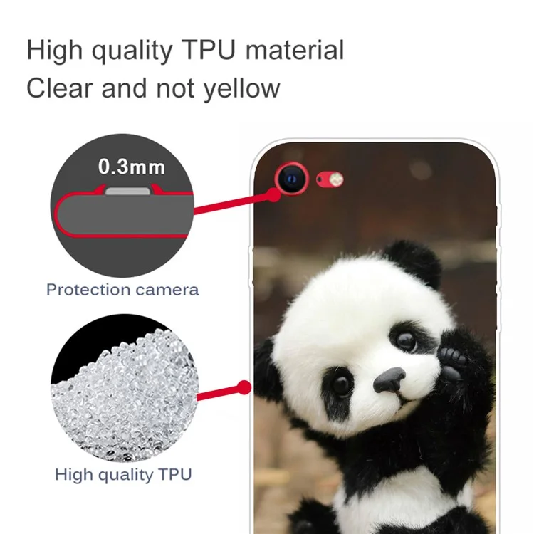 Impresión de Patrones Cubierta de Teléfono TPU de Alta Calidad Flexible Para Iphone 7/8/SE (2020)/SE (2022) - Panda