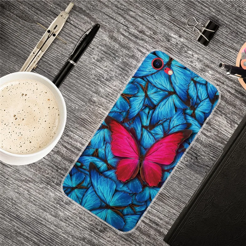 Pattern Printing Flexible High Quality TPU Phone Cover for iPhone 7/8/SE (2020)/SE (2022) - Red Butterfly