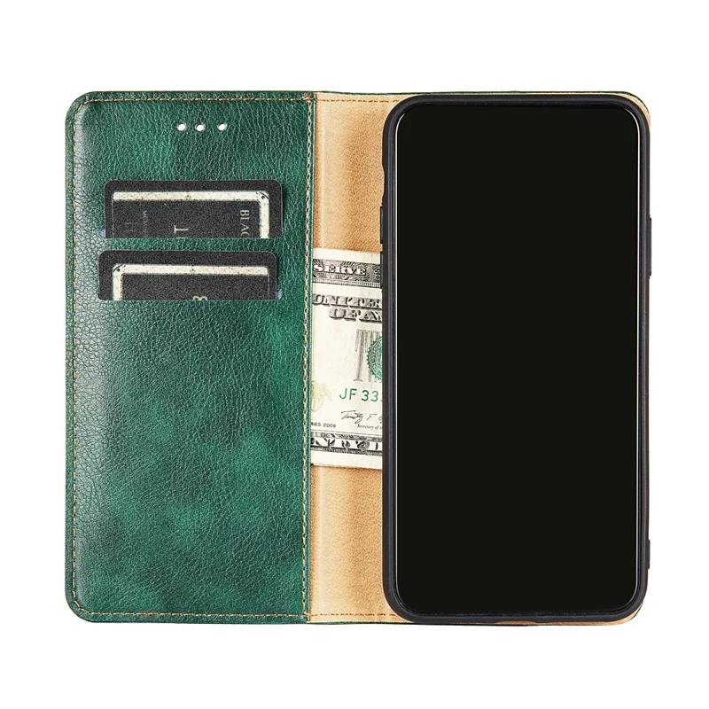 Solid Color Auto-Magnetic Leather Phone Case for iPhone 7/8/SE (2020)/SE (2022) - Green