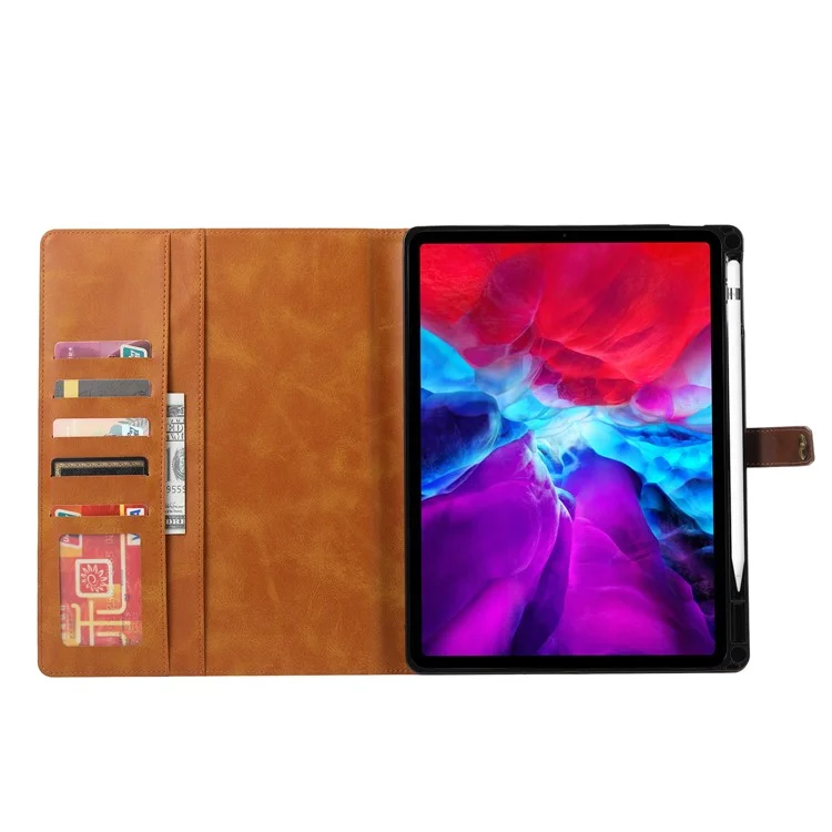 Pen Slot Design PU Leather Tablet Case with Wallet Stand für iPad Pro 11-Zoll (2021)(2020)(2022) - Schwarz