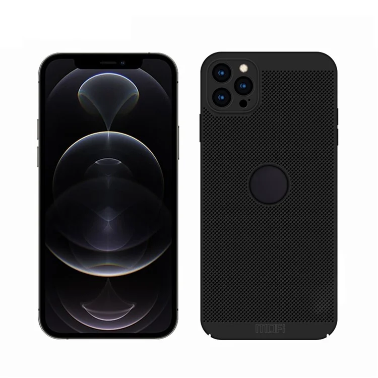 Shell de Portada de Teléfono de Diseño Hueco de PC Mofi Para Iphone 12 Pro Max - Negro