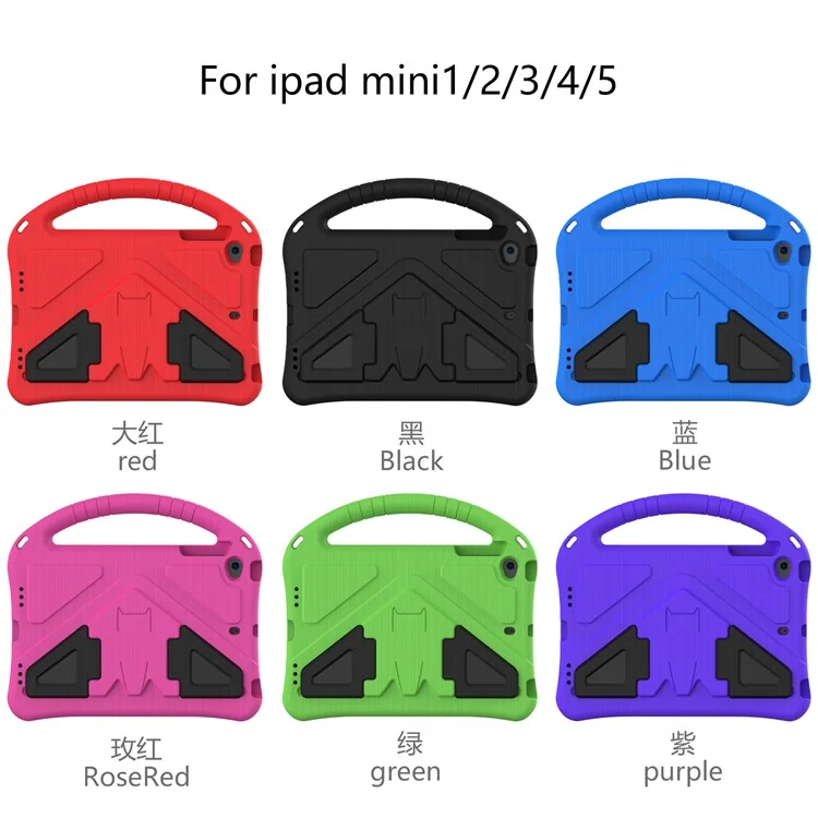 Kickstand Design Schock-absorbiertes Handheld Eva-fall Für Ipad Mini 4/(2019) 7,9 Zoll - Schwarz