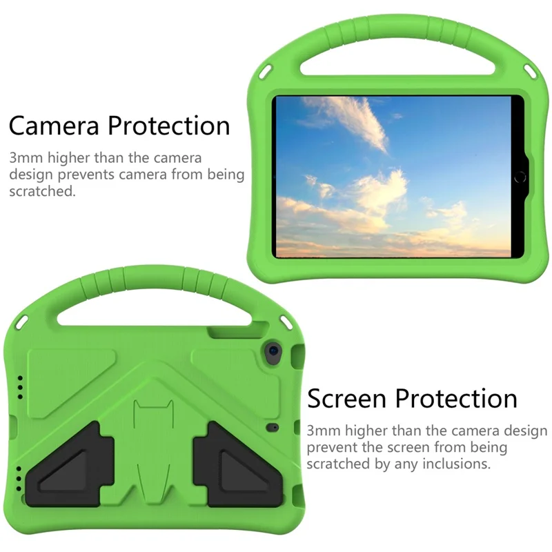 Kickstand Design Shock-Absorbed Handheld EVA Case for iPad mini 4/(2019) 7.9 inch - Green