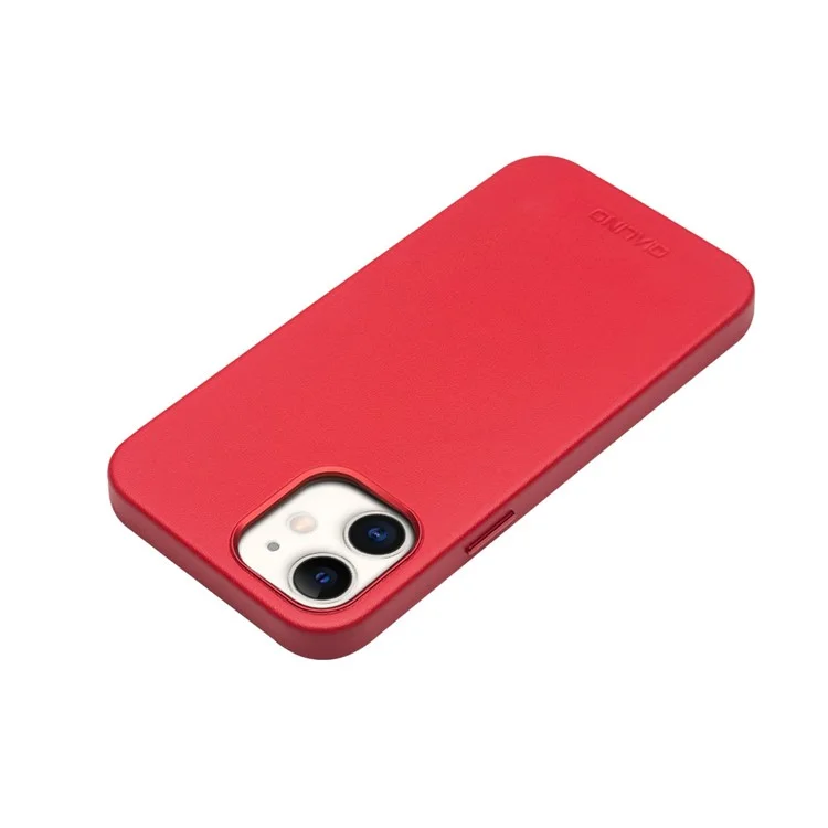 Чехол QIALINO для iPhone 12 6.1 дюйма / 12 Pro 6.1 дюйма, совместимый с зарядкой MagSafe, кожаный чехол из натуральной коровьей кожи - красный