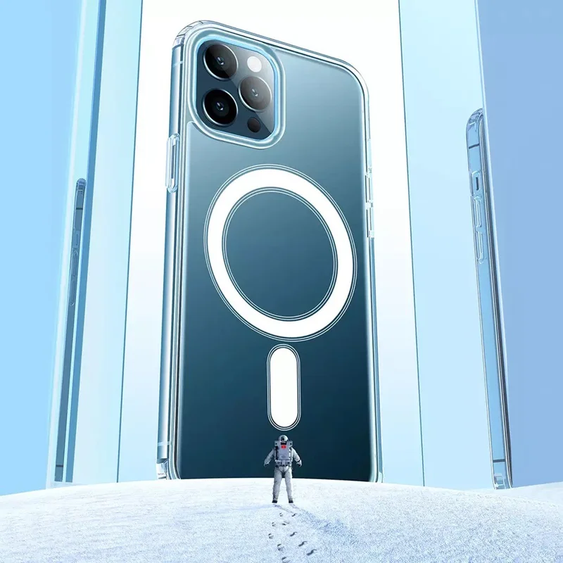 Clear Acrylic+TPU Phone Case Compatible with MagSafe for iPhone 12 Pro Max