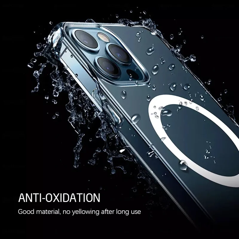 Clear Acrylic+TPU Phone Case Compatible with MagSafe for iPhone 12 Pro / iPhone 12