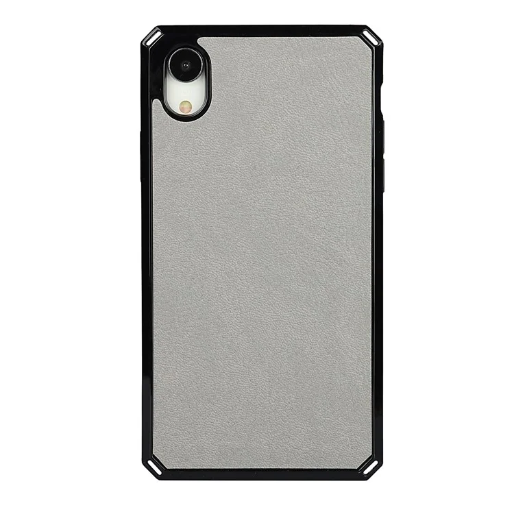 Custodia in vera pelle Litchi TPU Stand per iPhone XR 6.1 pollici Staccabile 2 in 1 - Grigio
