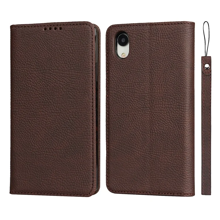 Litchi Skin Authentine Cuir Tpu Stand Shell Pour Iphone XR 6,1 Pouces Détachable 2 Dans 1 Cas - Brun