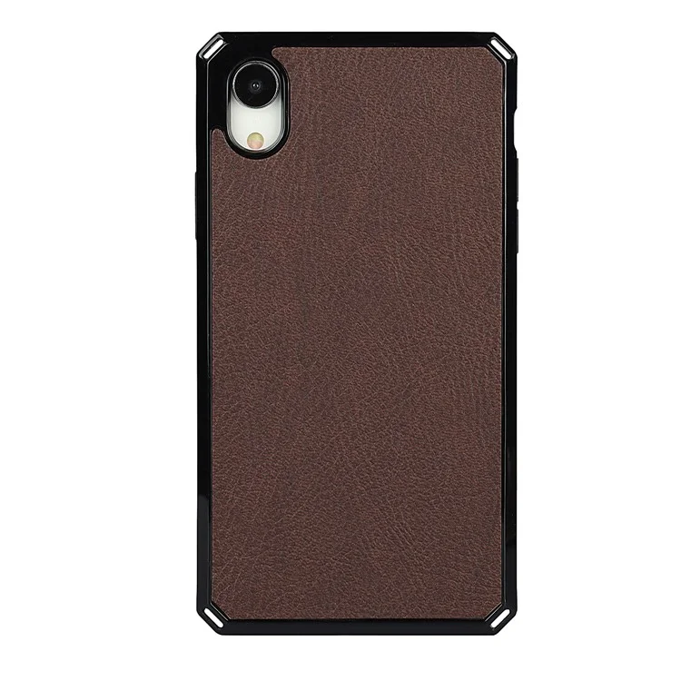 Litchi Skin Authentine Cuir Tpu Stand Shell Pour Iphone XR 6,1 Pouces Détachable 2 Dans 1 Cas - Brun